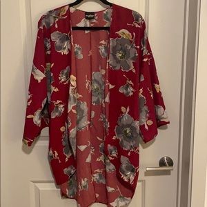 Floral silk soft cardigan